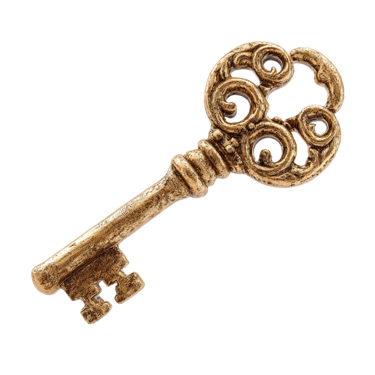 Antique Gold Key V2 Vinyl Car Decal Sticker – Waterproof & UV-Resistant 3.4133333333333336"
