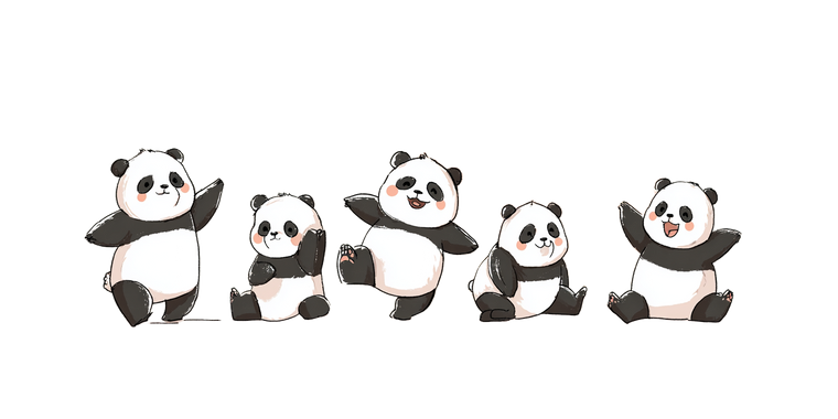 Somersaulting Pandas V2 Vinyl Car Decal Sticker – Waterproof & UV-Resistant 2.56"