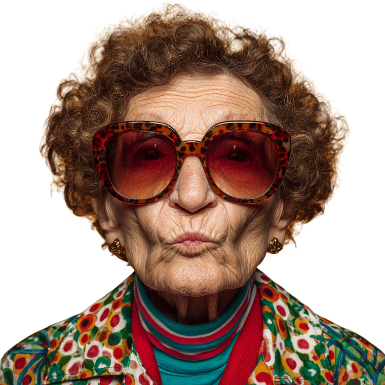 Stylish Old Lady V3 Vinyl Car Decal Sticker – Waterproof & UV-Resistant 6.826666666666667"