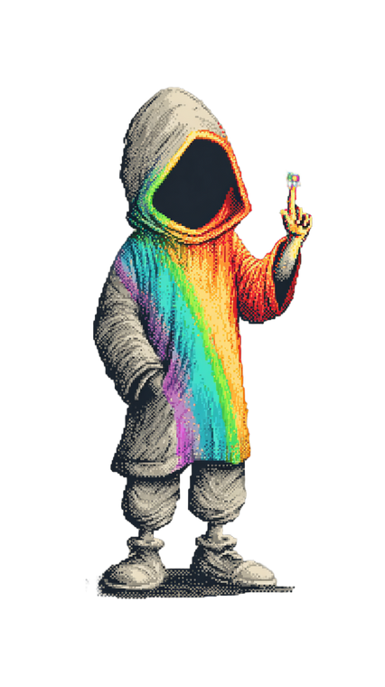 Rainbow Hooded Mage Vinyl Car Decal Sticker – Waterproof & UV-Resistant 9.706666666666667"
