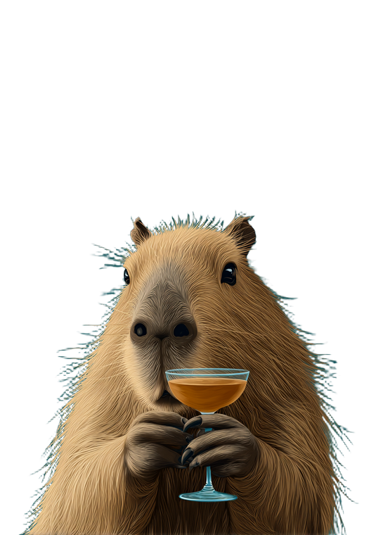 Capybara With Martini V3 Vinyl Car Decal Sticker – Waterproof & UV-Resistant 8.6