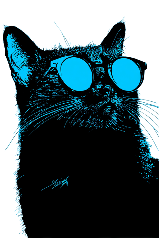 Cool Cat Shades V6 Vinyl Car Decal Sticker – Waterproof & UV-Resistant 8.96"