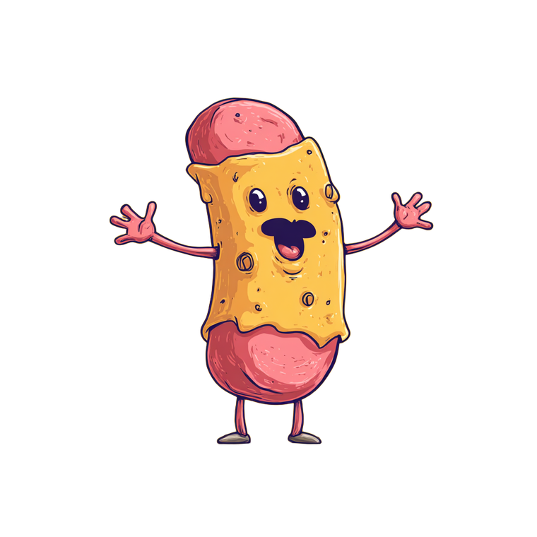 Cheese Sausage Character V2 Vinyl Car Decal Sticker – Waterproof & UV-Resistant 3.4133333333333336"