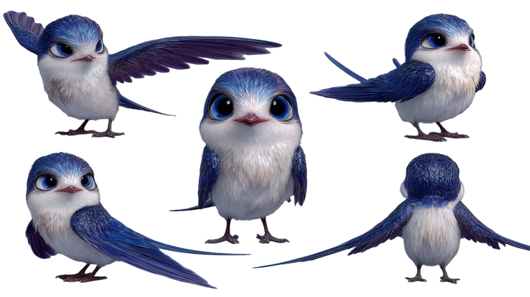 Pixar-Style Swallow V2 Vinyl Car Decal Sticker – Waterproof & UV-Resistant 5.4