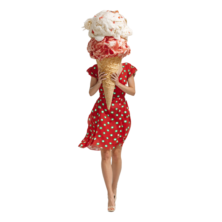 Happy Woman Ice Cream Vinyl Car Decal Sticker – Waterproof & UV-Resistant 3.4133333333333336"