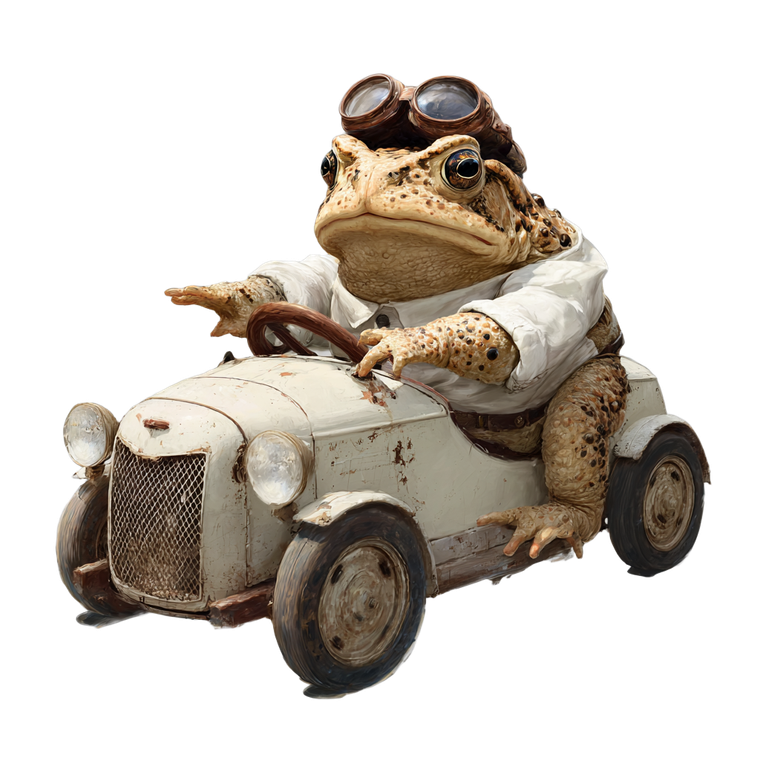 Toad In Car V3 Vinyl Car Decal Sticker – Waterproof & UV-Resistant 3.4133333333333336"