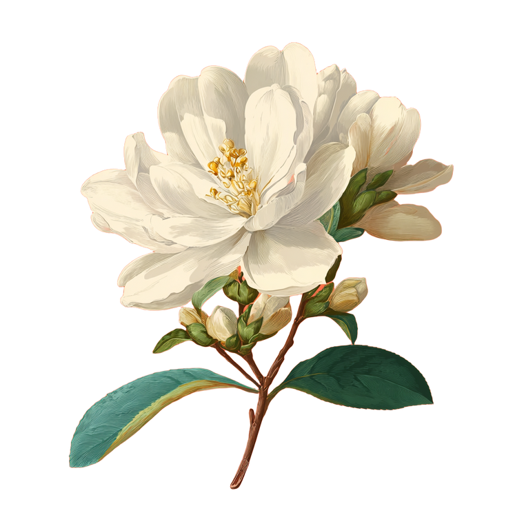Exotic White Flower V3 Vinyl Car Decal Sticker – Waterproof & UV-Resistant 3.4133333333333336"