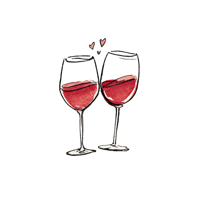 Wine Glasses Illustration V3 Vinyl Car Decal Sticker – Waterproof & UV-Resistant 3.4133333333333336"