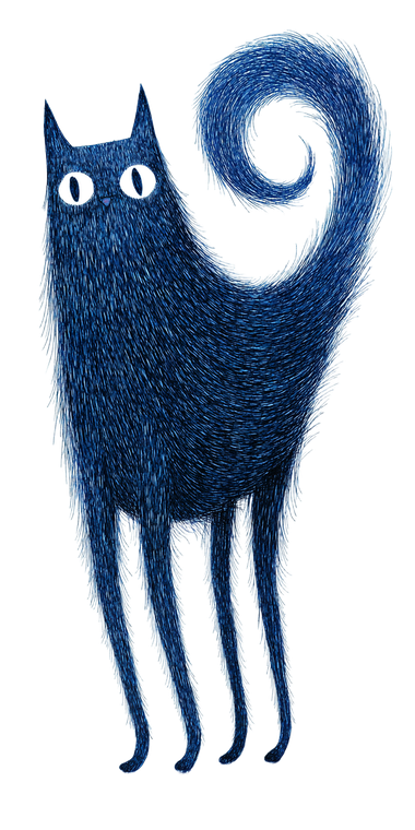 Fluffy Blue Cat V2 Vinyl Car Decal Sticker – Waterproof & UV-Resistant 5.12"