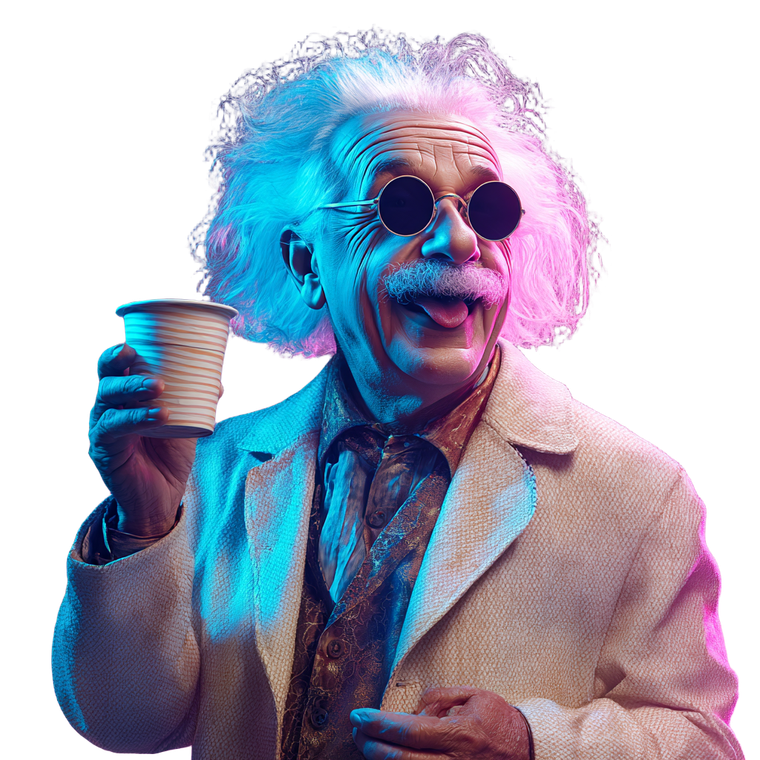 Happy Einstein V2 Vinyl Car Decal Sticker – Waterproof & UV-Resistant 3.4133333333333336"