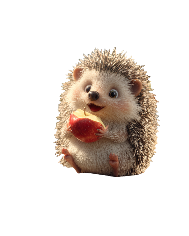 Hedgehog Eating Apple Vinyl Car Decal Sticker – Waterproof & UV-Resistant 8.0"