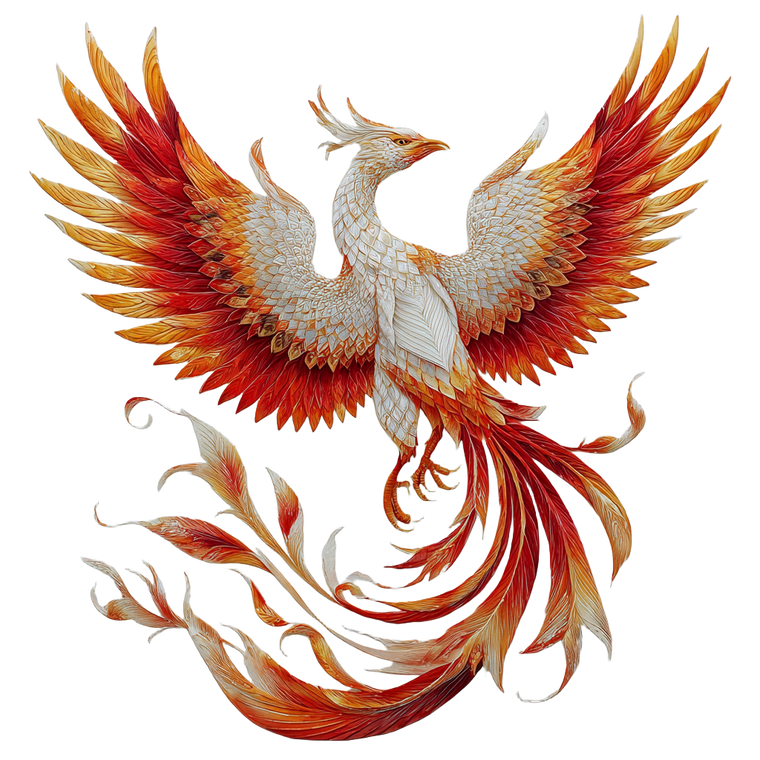 Fire Phoenix Drawing V2 Vinyl Car Decal Sticker – Waterproof & UV-Resistant 3.4133333333333336"