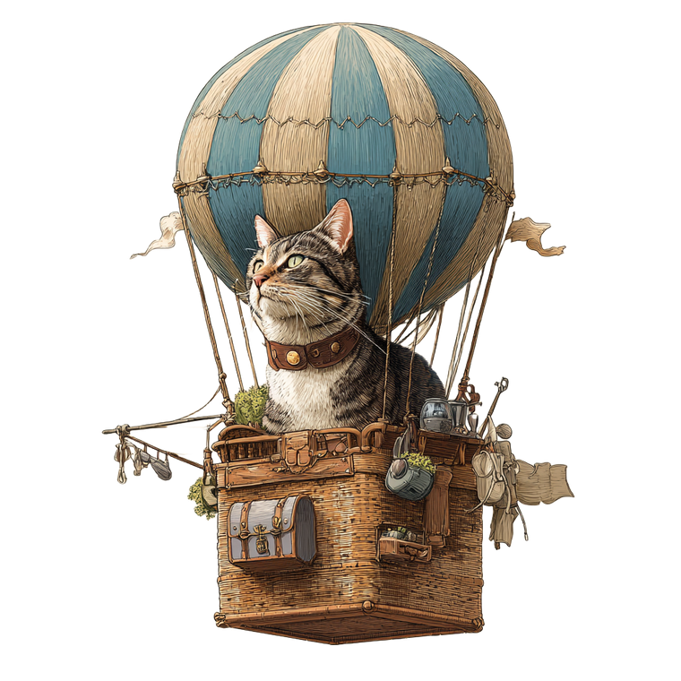 Cat On Balloon V22 Vinyl Car Decal Sticker – Waterproof & UV-Resistant 3.4133333333333336"