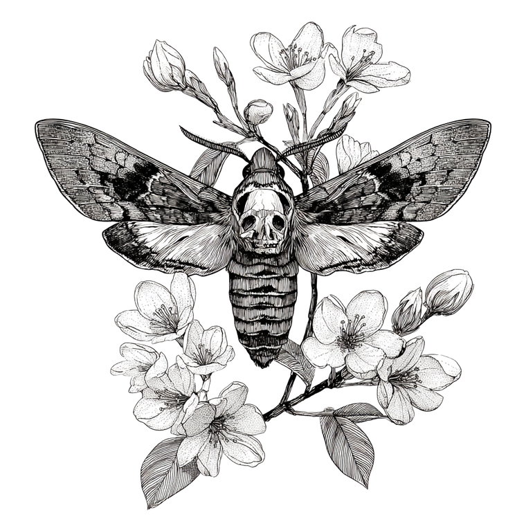 Death'S-Head Hawkmoth Vinyl Car Decal Sticker – Waterproof & UV-Resistant 3.4133333333333336"
