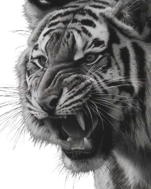 Angry Tiger V38 Vinyl Car Decal Sticker – Waterproof & UV-Resistant 4.0"
