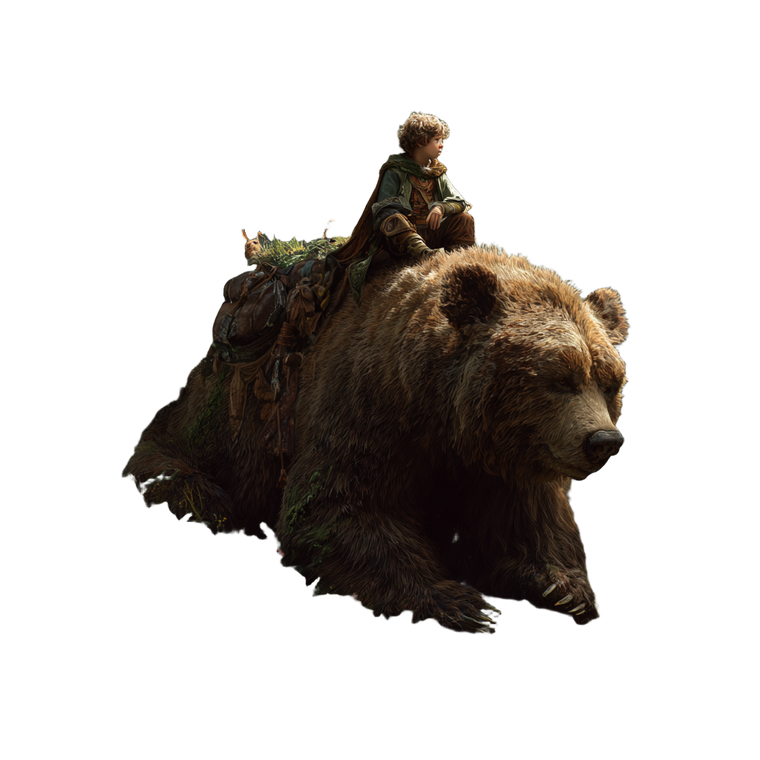 Hobbit On Bear Vinyl Car Decal Sticker – Waterproof & UV-Resistant 3.4133333333333336"