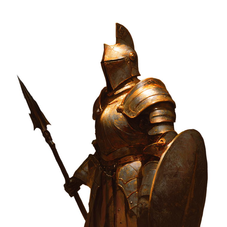 Golden Armored Knight V3 Vinyl Car Decal Sticker – Waterproof & UV-Resistant 3.4133333333333336"