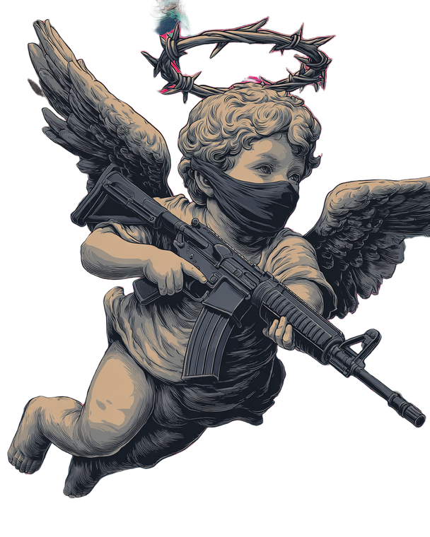 Rebellious Pop Art Cupid V2 Vinyl Car Decal Sticker – Waterproof & UV-Resistant 4.0"