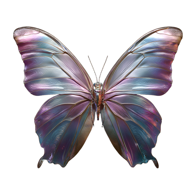 Iridescent Metallic Butterfly V2 Vinyl Car Decal Sticker – Waterproof & UV-Resistant 3.4133333333333336"