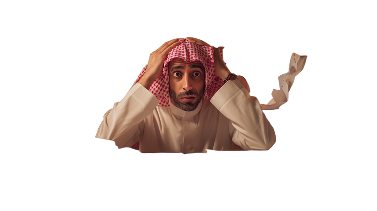 Overwhelmed Saudi Man V3 Vinyl Car Decal Sticker – Waterproof & UV-Resistant 5.4