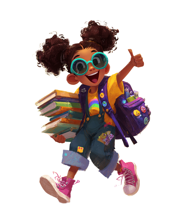 Joyful Backpack Girl V2 Vinyl Car Decal Sticker – Waterproof & UV-Resistant 8.0"