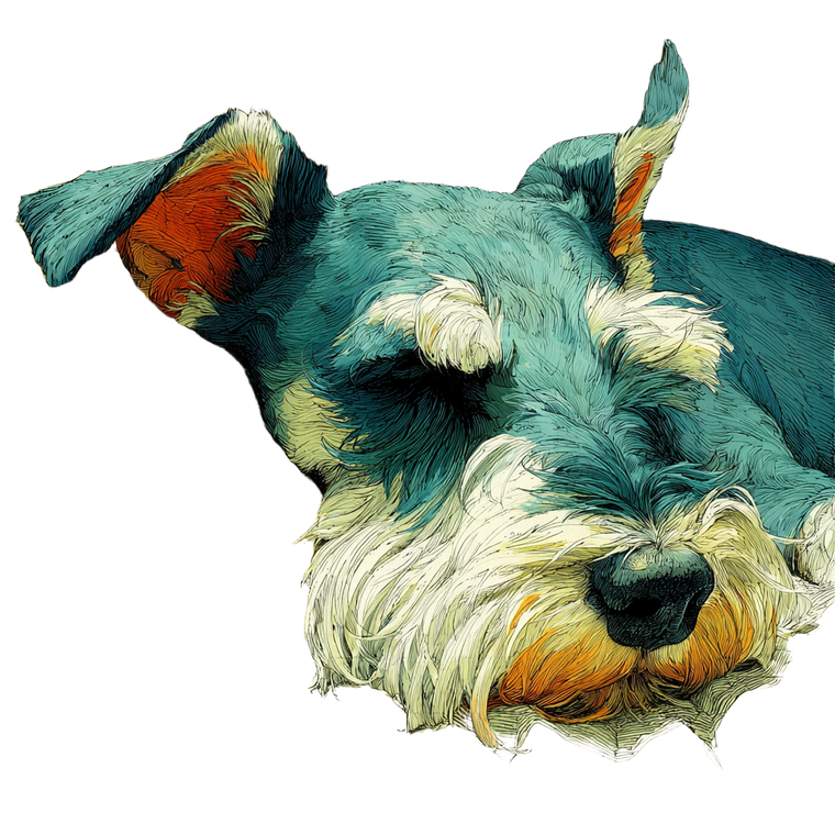 Schnauzer Nap Vinyl Car Decal Sticker – Waterproof & UV-Resistant 3.4133333333333336"