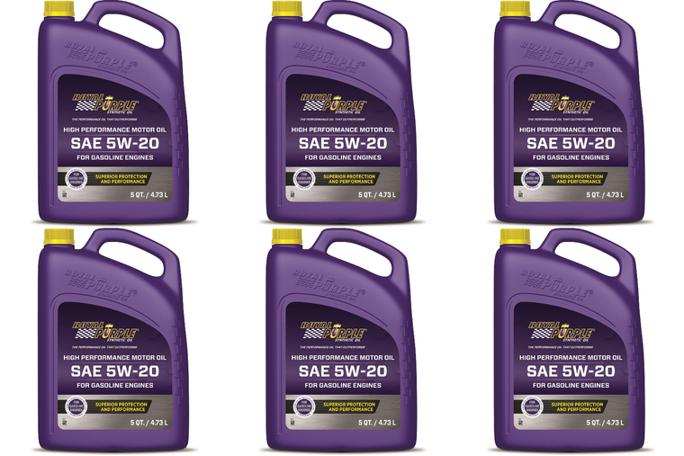 6x Royal Purple Synthetic Oil | Long Life 5W-20 | High Performance formula | 5 Quart Bottle