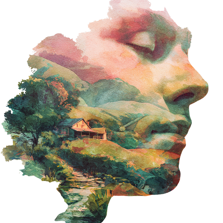 Calm Watercolor Face V2 Vinyl Car Decal Sticker – Waterproof & UV-Resistant 6.826666666666667"