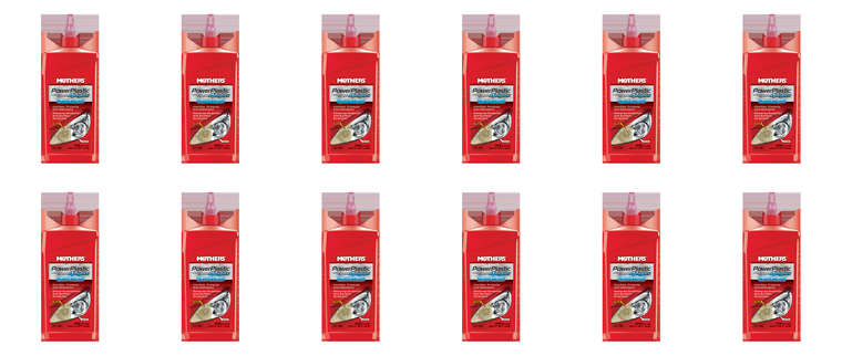12x Mothers PowerPlastic Plastic Cleaner | For PowerBall Tools | Polishes & Protects Headlights, Taillights, Windows | Removes Scratches