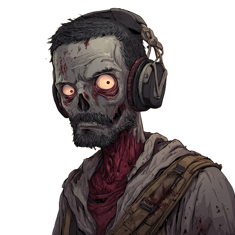 Zombie Gamer Avatar Vinyl Car Decal Sticker – Waterproof & UV-Resistant 3.4133333333333336"