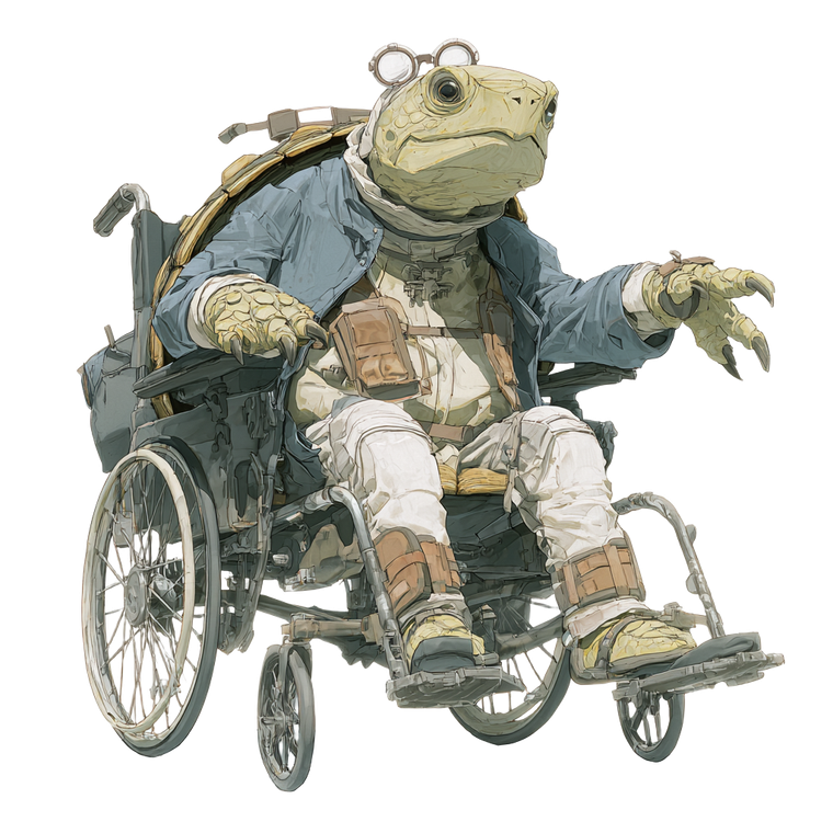 Wheelchair Turtle Vinyl Car Decal Sticker – Waterproof & UV-Resistant 3.4133333333333336"