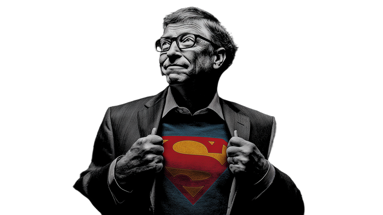 Bill Gates As Superman V2 Vinyl Car Decal Sticker – Waterproof & UV-Resistant 5.4