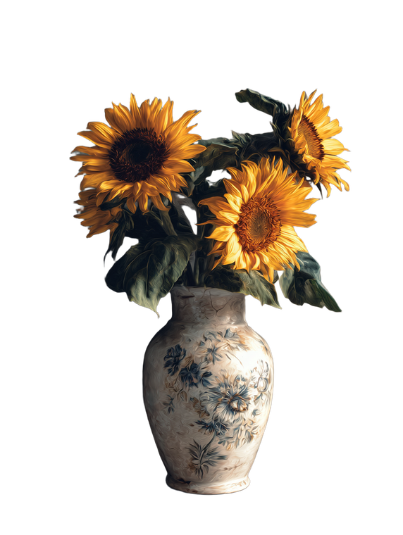 Ceramic Sunflower Vase V2 Vinyl Car Decal Sticker – Waterproof & UV-Resistant 4.1066666666666665"