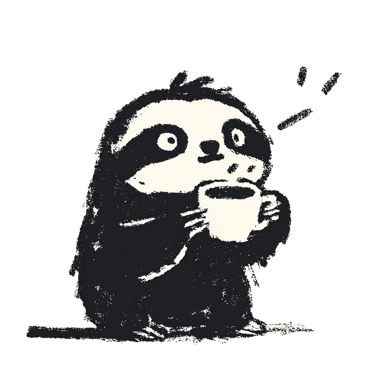 Sloth With Coffee V3 Vinyl Car Decal Sticker – Waterproof & UV-Resistant 3.4133333333333336"
