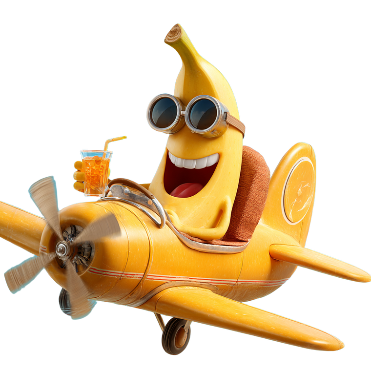 Banana Pilot Vinyl Car Decal Sticker – Waterproof & UV-Resistant 3.4133333333333336"