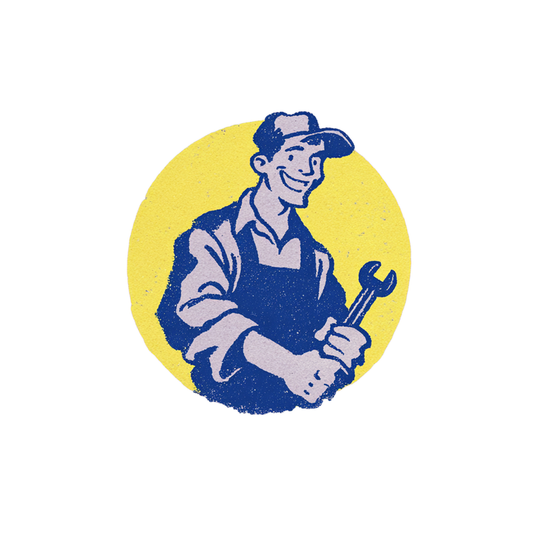 Friendly Plumber Illustration Vinyl Car Decal Sticker – Waterproof & UV-Resistant 6.826666666666667"