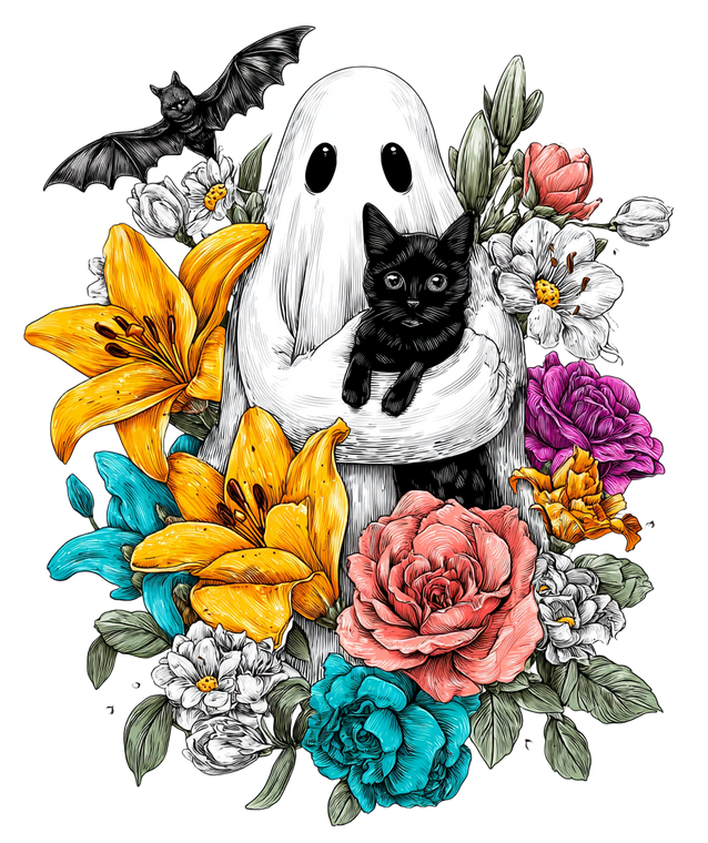 Cute Ghost Art V3 Vinyl Car Decal Sticker – Waterproof & UV-Resistant 4.0"