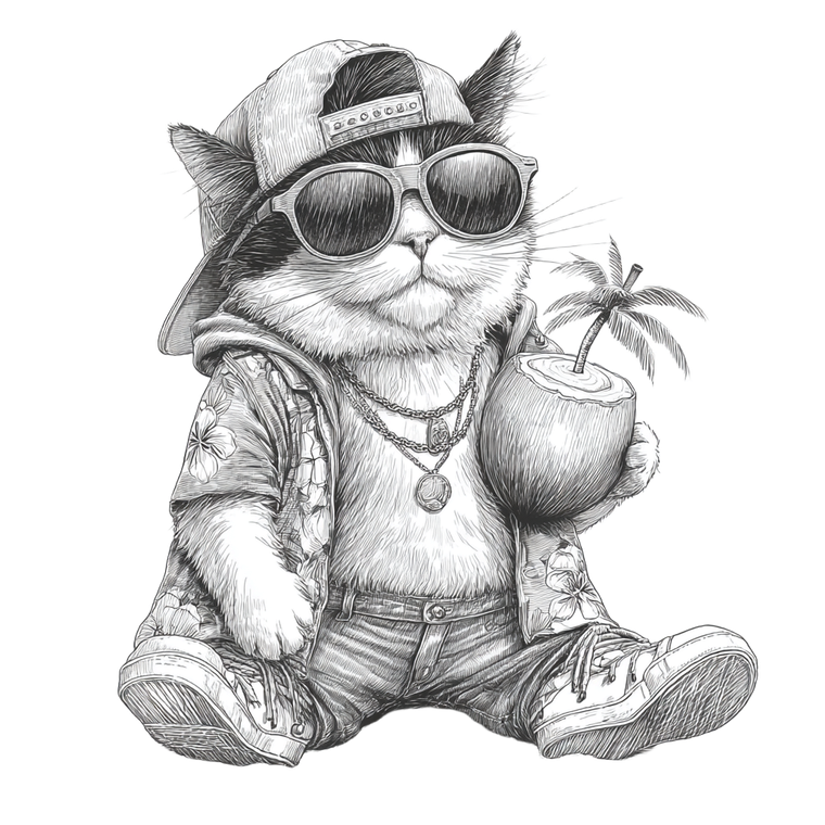 Stylish Rapper Cat Vinyl Car Decal Sticker – Waterproof & UV-Resistant 3.4133333333333336"