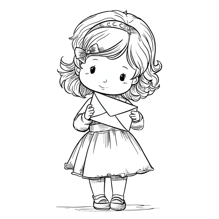 Girl With Envelope V2 Vinyl Car Decal Sticker – Waterproof & UV-Resistant 3.4133333333333336"