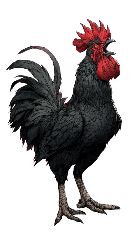 Crowing Chicken V2 Vinyl Car Decal Sticker – Waterproof & UV-Resistant 9.706666666666667"