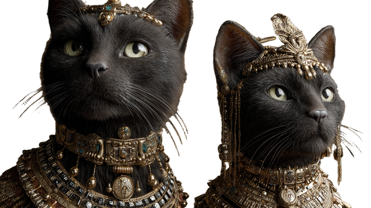 Royal Egyptian Cats Vinyl Car Decal Sticker – Waterproof & UV-Resistant 2.72"