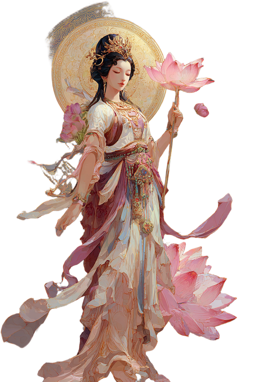 Goddess With Lotus V2 Vinyl Car Decal Sticker – Waterproof & UV-Resistant 4.4
