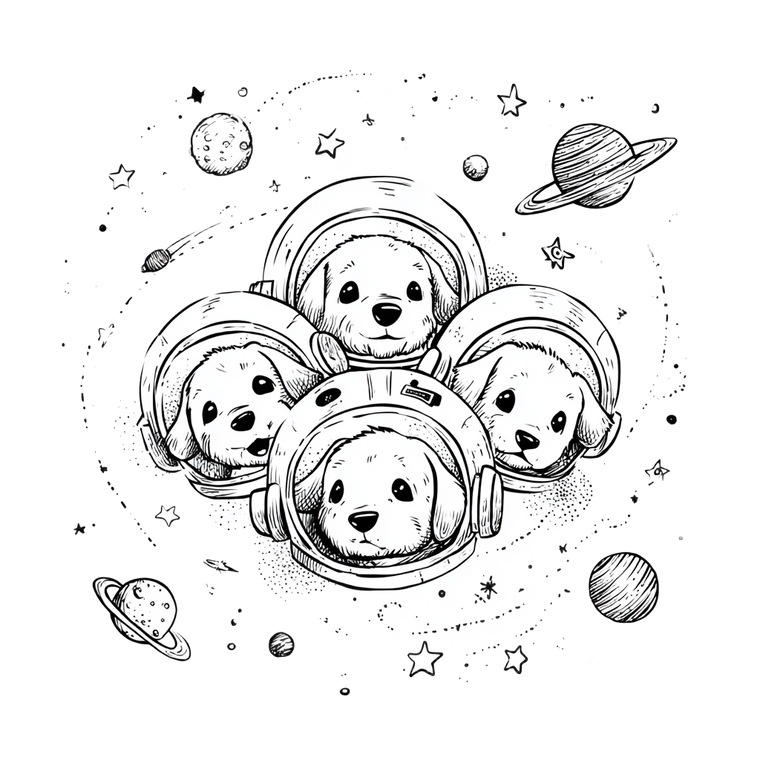 Astronaut Puppies V2 Vinyl Car Decal Sticker – Waterproof & UV-Resistant 6.826666666666667"