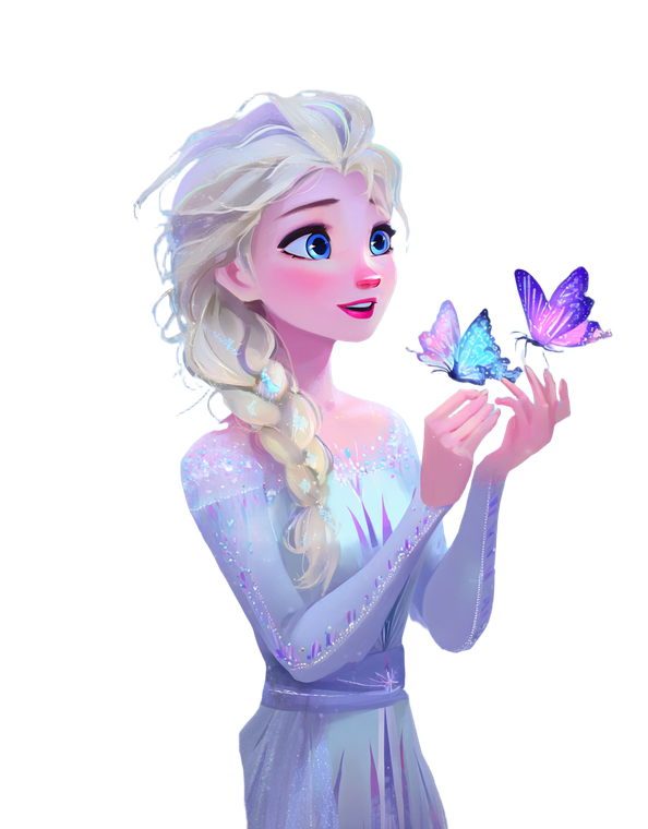 Elsa With Butterflies Vinyl Car Decal Sticker – Waterproof & UV-Resistant 4.16"