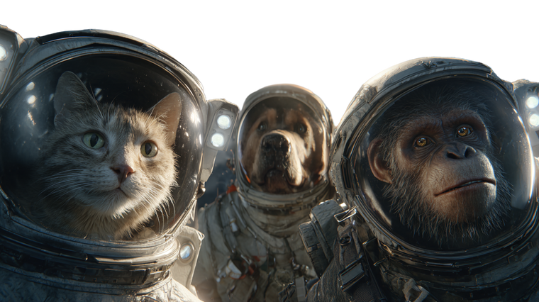 Space Suit Animals Vinyl Car Decal Sticker – Waterproof & UV-Resistant 2.72"