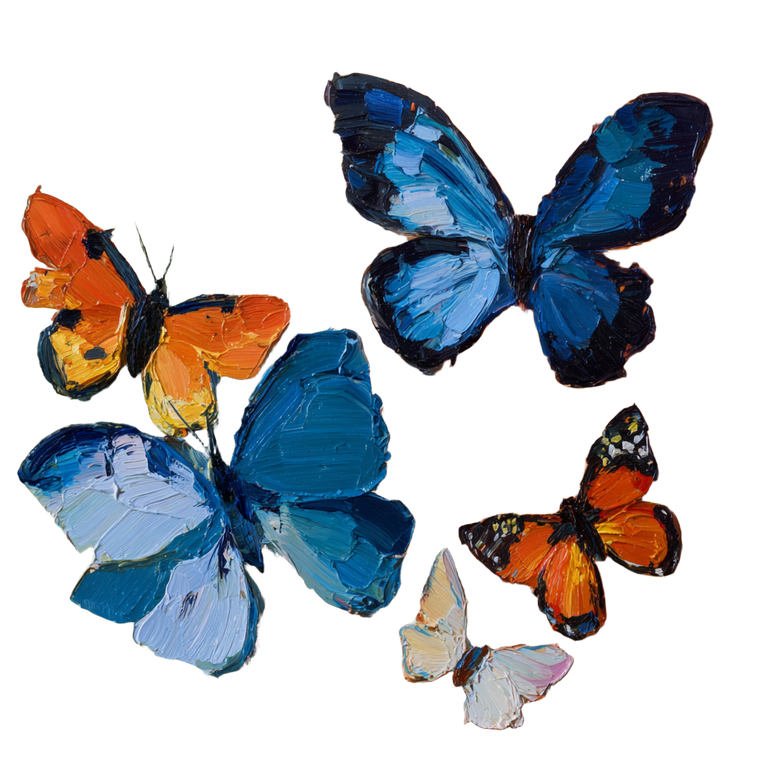 Butterflies Painting V3 Vinyl Car Decal Sticker – Waterproof & UV-Resistant 3.4133333333333336"