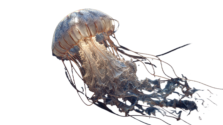 Jellyfish Rendering Vinyl Car Decal Sticker – Waterproof & UV-Resistant 2.72"