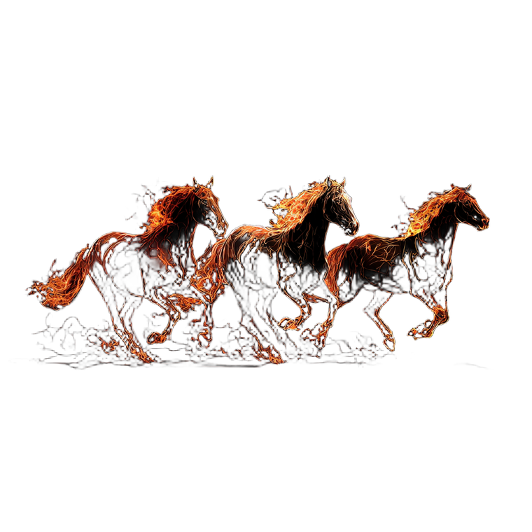 Fiery Galloping Horses V2 Vinyl Car Decal Sticker – Waterproof & UV-Resistant 6.826666666666667"