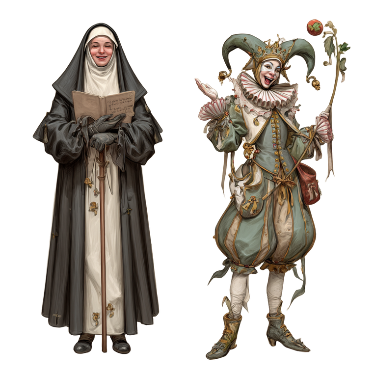 Nun And Jester V2 Vinyl Car Decal Sticker – Waterproof & UV-Resistant 3.4133333333333336"