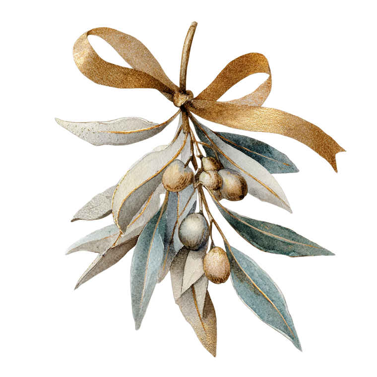 Christmas Mistletoe Illustration V2 Vinyl Car Decal Sticker – Waterproof & UV-Resistant 3.4133333333333336"